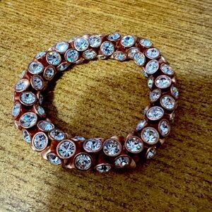 B-41 Rose gold tone rhinestone bracelet
